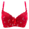 Brasier con encaje de copa completa rojo M