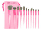 Set De 13 Brochas Color Rosa Con Mango Barnizado