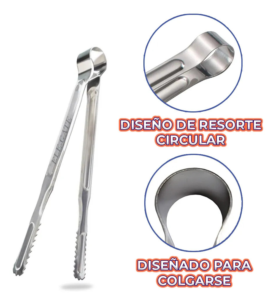Kit 2 Pinzas Para Cocina Asador De Acero Inoxidable Extra G