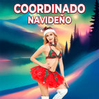 Conjunto de lencería navideña para mujer talla L rojo rojo L
