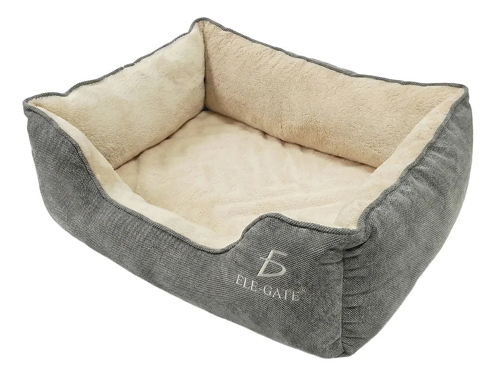 Cama rectangular para mascotas 80 x 70 cm gris