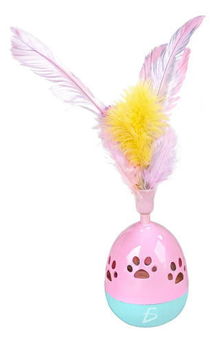Juguete En Forma De Huevo Con Plumas Para Gato