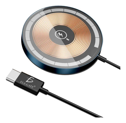 Cargador Inalámbrico Magnético Con Entrada Usb Tipo C