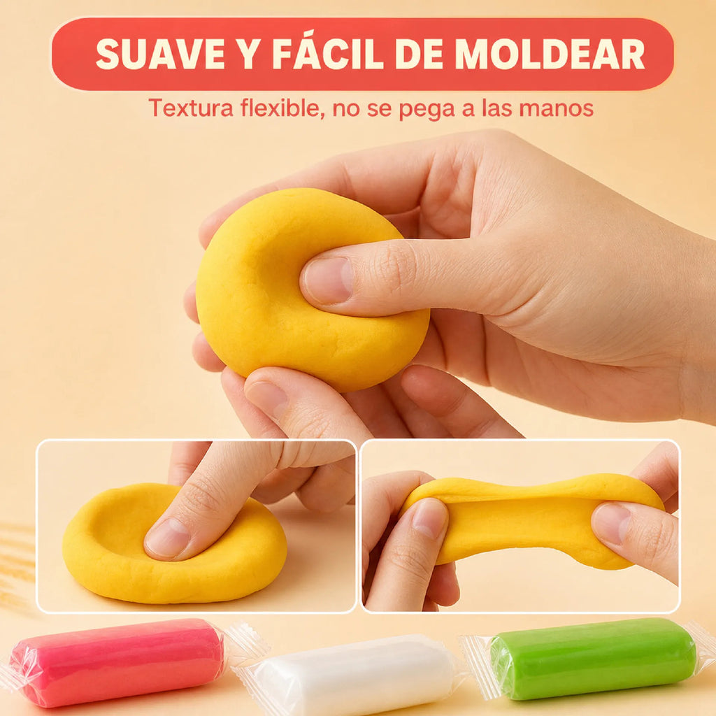 Set De Plastilina Infantil Con 6 Moldes 3d De Animales