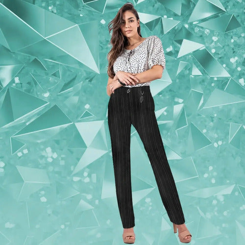 Pantalón Negro De Vestir Para Oficina - Rop.76.34 Negro M