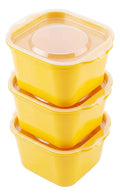 Set de 3 envases amarillos de 280 ml PP5 para microondas