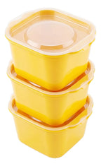 Set de 3 envases amarillos de 280 ml PP5 para microondas