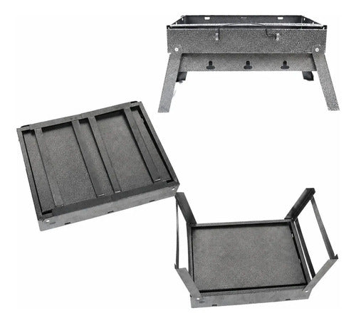 Mini Parrilla De Carbón Portátil Plegable Acero Inoxidable
