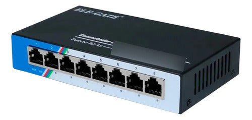 Switch Ethernet Con Gabinete Metálico Con 8 Puertos Gigabit