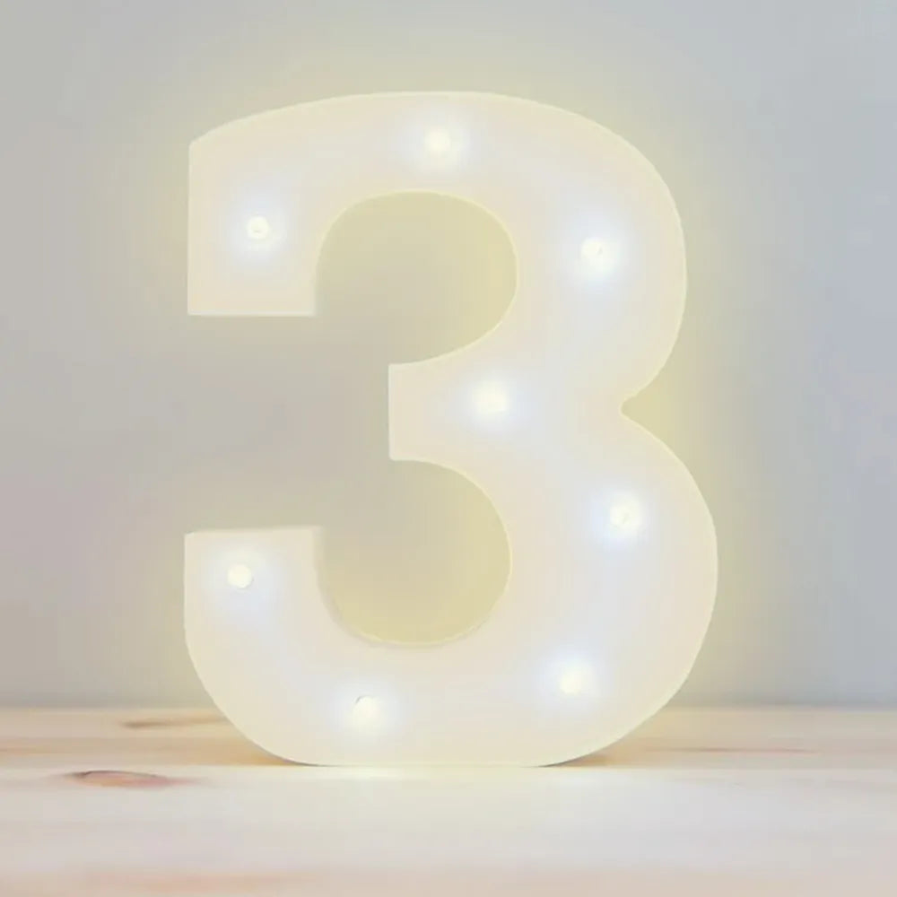 Numero 3 de luz LED luz cálida