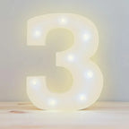 Numero 3 de luz LED luz cálida