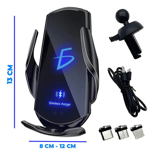 Cargador Inalámbrico Para Auto Soporte De Carga Rápida 15w