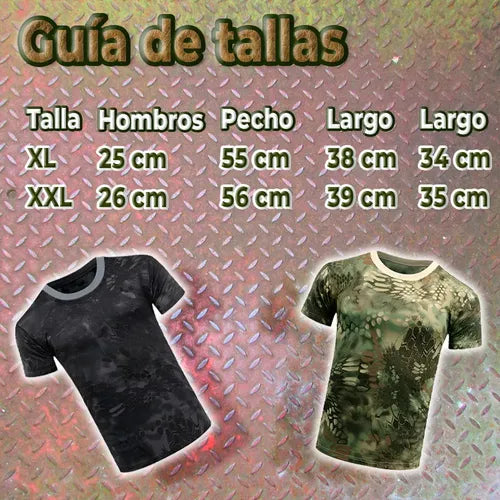 Playera Táctica Unisex Talla Xxl Super Transpirable Negro Xxl