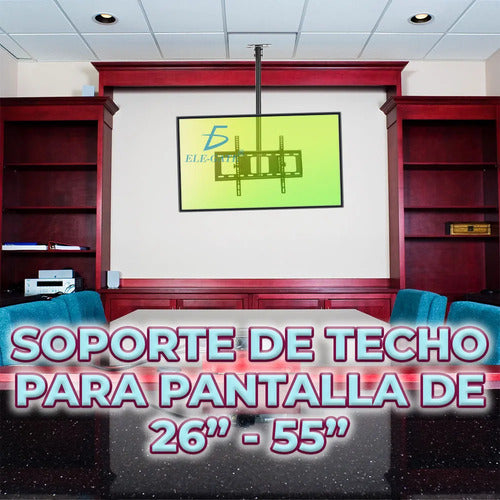 Soporte De Techo Para Tv Inclinable Ajustable De 26-55 Negro