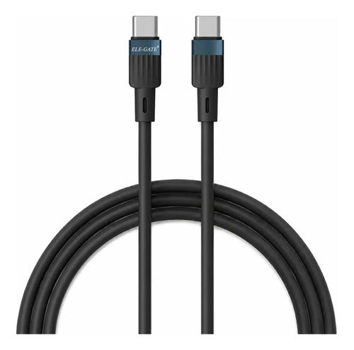 Cable USB-C a USB-C 60W de 1 metro silicona flexible - negro