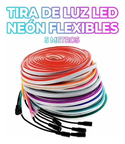Manguera Tira Neon Led Flexible Luz Verde Con Eliminador