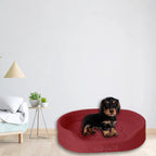 Cama acolchada para perro pequeño roja