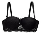 Brasier Con Aro Con Encaje Y Diseño Floreado Negro M