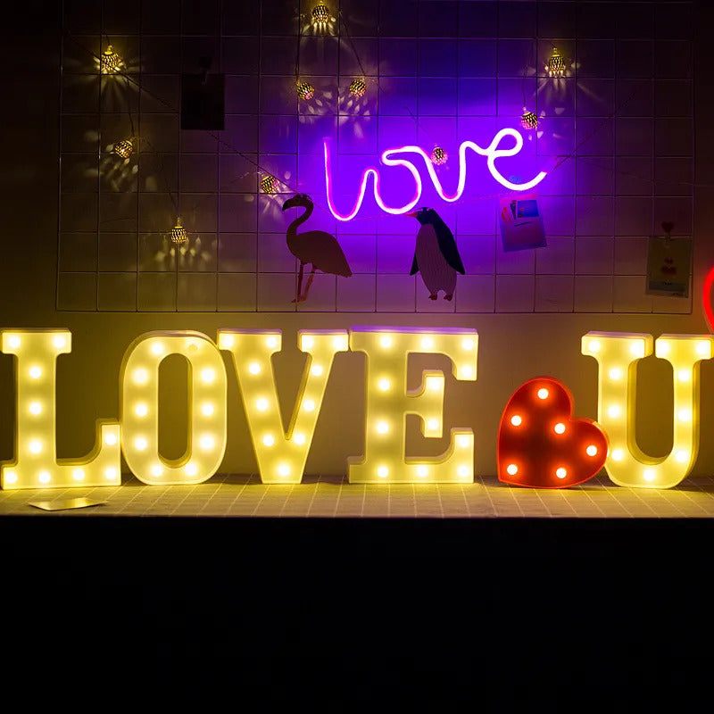 Led Letras N 3d Luces Foco Lampara Decora Abecedario