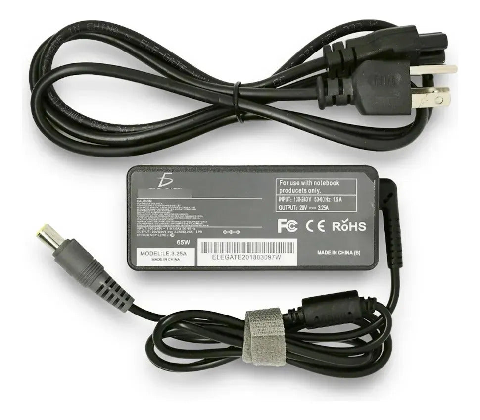 Cargador Compatible Con Lenovo 65w 20v 3.25a Pin Central