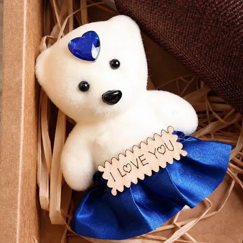 Corazon De Lata Con Osito Decorativo Y Rosas De Jabón Regalo