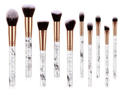 Set De 10 Piezas De Brochas De Maquillaje Con Terminado