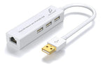 Hub 2.0 USB RJ45 rapido ethernet compatible con Mac PC 10