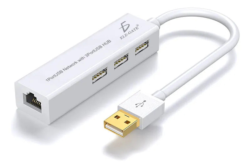 Hub 2.0 USB RJ45 rapido ethernet compatible con Mac PC 10