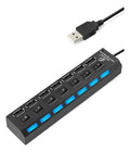 Hub USB 2.0 7 puertos con switchs PC laptop Windows