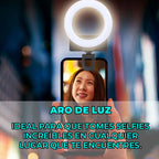 Aro De Luz Led Con Soporte Para Celular Antideslizante