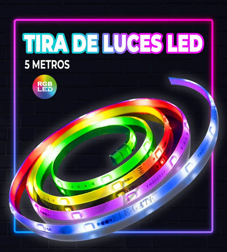 Tira De Luces Led Rgb 5050 Decoración Que Cambia De Color 5m