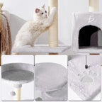 Torre Rascador Para Gato De 1.10 M Con 4 Niveles Y Casita