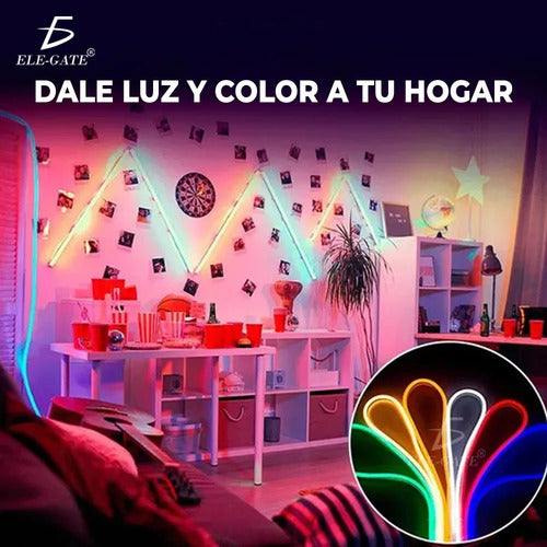 Manguera Tira Neon Led Flexible Luz Verde Con Eliminador
