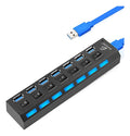 Hub USB 3.0 alta velocidad 7 puertos multipuerto switch LED