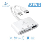 Lector de tarjetas SD y TF con USB-C y para Lightning