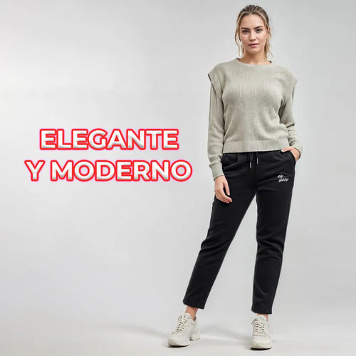 Pantalones Deportivos De Algodón Para Mujer Estilo Y Negro L