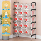 Zapatera Armable De 6 Niveles De Acero Inoxidable