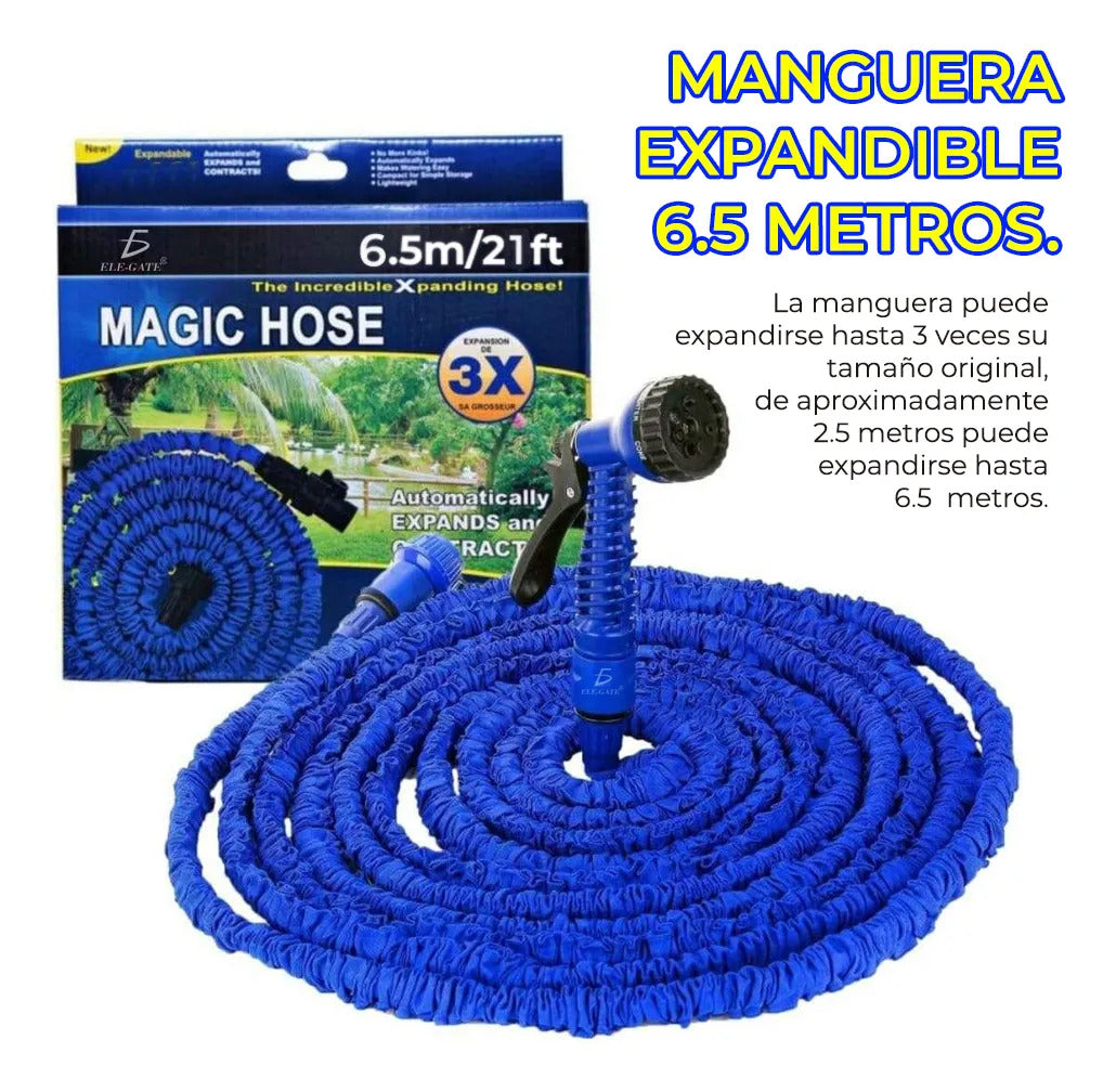 Manguera Flexible Expandible 7.5 Metros Con Pistola Ligera