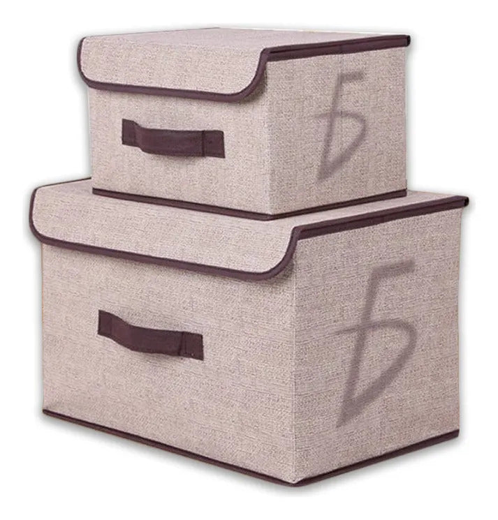 Caja Organizadora Set De 2 Piezas Colapsable Y Con Colores
