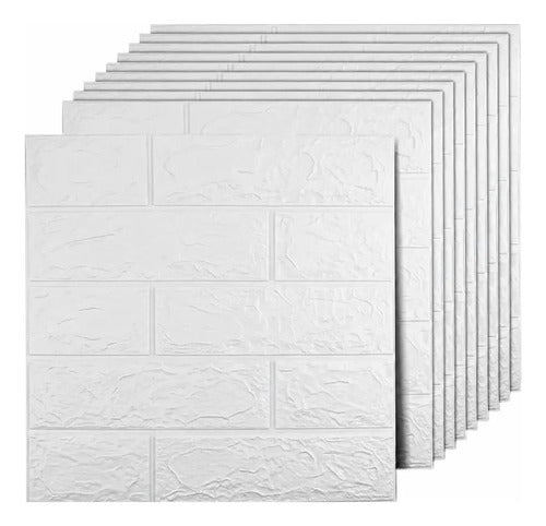 Paneles Xpe Autoadhesivos 10 Pzs Ladrillo Blanco 35 X 38.5