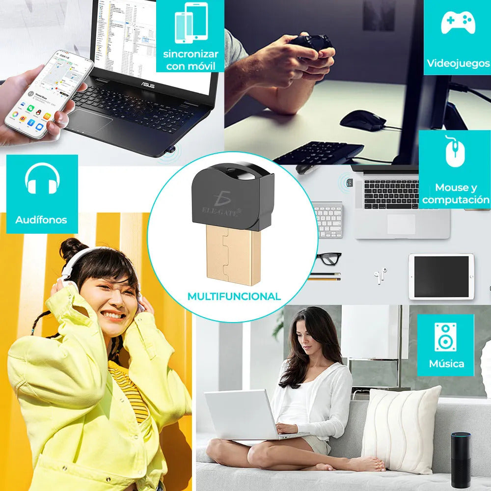 Mini Adaptador Bluetooth Usb Para Computadora