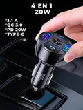 Multicargador Para Automovil Coche Qc3.0 Pd 20w Usb3.1a