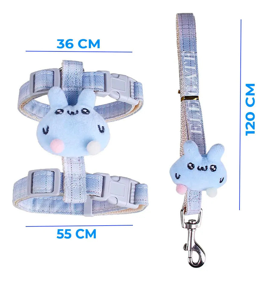 Arnés Cute Antiescape Ajustable Para Mascotas Paseos Seguros