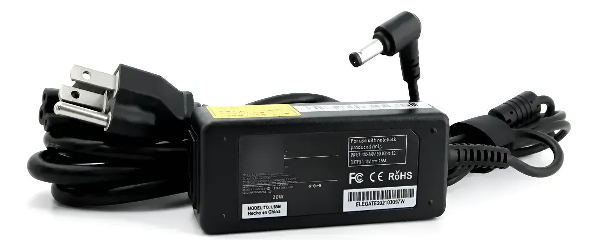 Cargador 19V 1.58A compatible con Toshiba mini negro