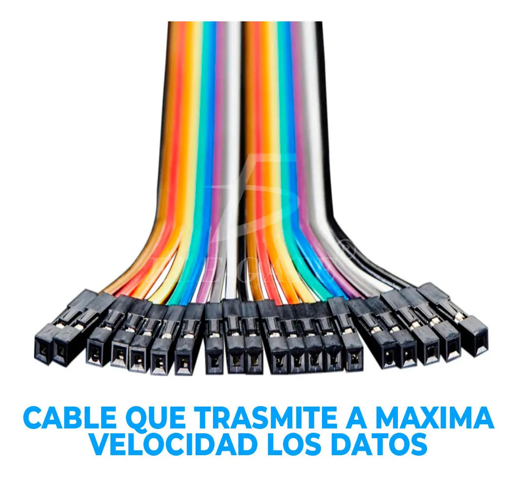 Cables jumper hembra a hembra awg 26 para protoboard
