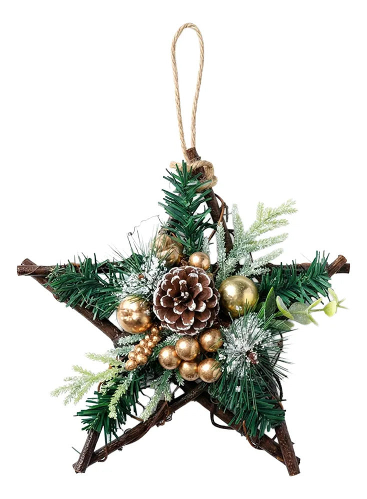 Decoración Navideña En Forma De Estrella De Belén Con Dorado