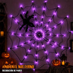 Telaraña De Halloween Con Luces Led A Batería