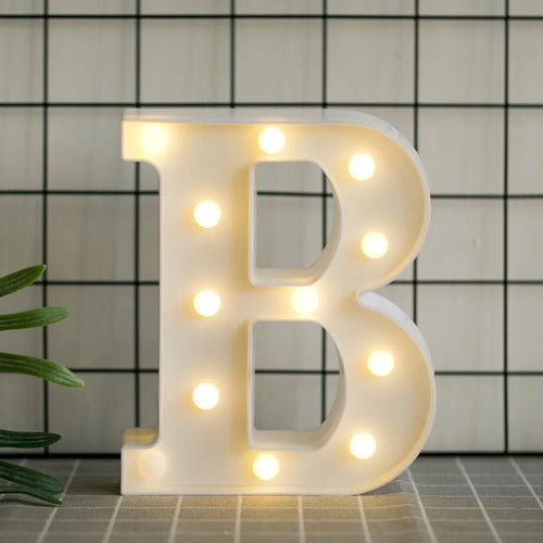 Led Letras B 3d Luces Foco Lampara Decora Abecedario
