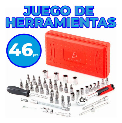 Juego De 46 Herramientas Mecánicas De 1 4 Pulgadas Con