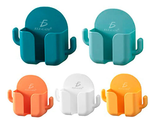 Soporte De Pared Para Celular Telefono Movil Con Ganchos Verde